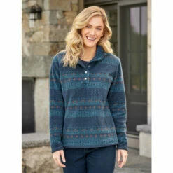 Coupon 😍 Vermont Country Store 👩 Women's Supersoft Fleece Pullover With Shawl Collar Purple ❤️