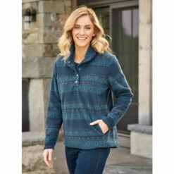 Coupon 😍 Vermont Country Store 👩 Women's Supersoft Fleece Pullover With Shawl Collar Purple ❤️ -Outlet womens clothing Store unnamed file 109