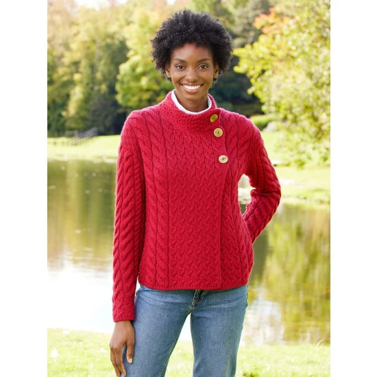 New 𧨠Vermont Country Store π© Women's Irish Supersoft Wool Asymmetrical Cardigan Red π₯° 1 New 𧨠Vermont Country Store π© Women's Irish Supersoft Wool Asymmetrical Cardigan Red π₯°