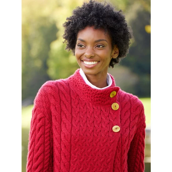 New 𧨠Vermont Country Store π© Women's Irish Supersoft Wool Asymmetrical Cardigan Red π₯° 2 New 𧨠Vermont Country Store π© Women's Irish Supersoft Wool Asymmetrical Cardigan Red π₯° - Image 2
