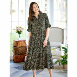 Best Sale 😍 Ella Simone Mini-Floral Tiered 👗 Dress Black ✔️ -Outlet womens clothing Store unnamed file 134