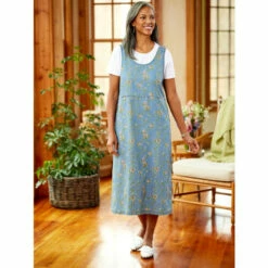 Hot Sale 🔔 Ella Simone Floral Denim Jumper Blue 🔥