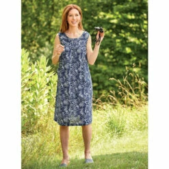 Promo 🎁 Vermont Country Store Falling Leaves Muumuu Royal 😍 -Outlet womens clothing Store unnamed file 151