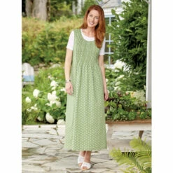 Best Sale 🔥 Vermont Country Store Floral Print Cotton Knit Jumper Sage 👏 -Outlet womens clothing Store unnamed file 156