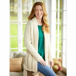 Budget 🔥 Vermont Country Store 👩 Women's Irish Wool Open-Front Long Cardigan Natural 🧨 -Outlet womens clothing Store unnamed file 18