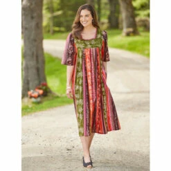 Promo 🎁 Vermont Country Store Falling Leaves Muumuu Royal 😍 -Outlet womens clothing Store unnamed file 185