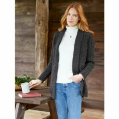 Budget 🔥 Vermont Country Store 👩 Women's Irish Wool Open-Front Long Cardigan Natural 🧨 -Outlet womens clothing Store unnamed file 20