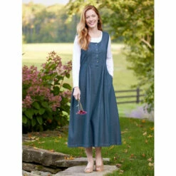 Best reviews of 🛒 Vermont Country Store Denim Pintuck Jumper 🥰 -Outlet womens clothing Store unnamed file 202