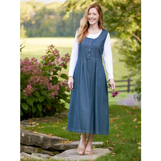 Cheapest ๐ Vermont Country Store Vertical-Print Cotton Muumuu Top Green โ๏ธ 3 Cheapest ๐ Vermont Country Store Vertical-Print Cotton Muumuu Top Green โ๏ธ - Image 3