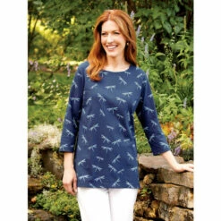 Best Sale ๐ M.MAC Dragonfly Boatneck Tunic With 3/4 Sleeves Jade ๐ฅฐ