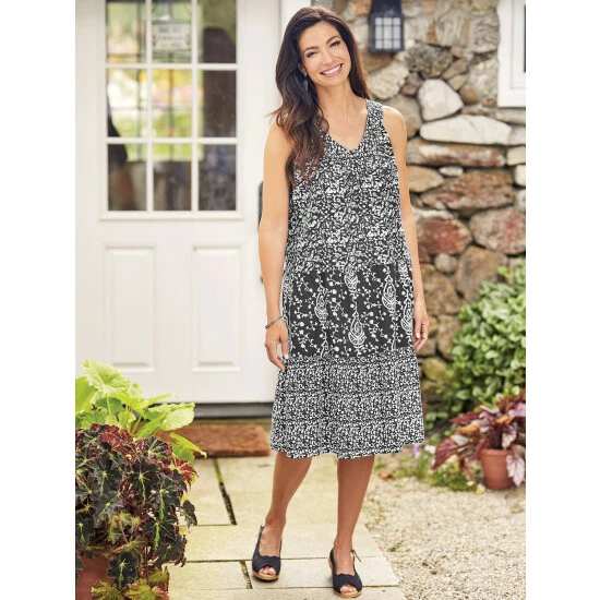 Deals ๐ Vermont Country Store Sleeveless Tiered Muumuu Sundress Aqua ๐ 3 Deals ๐ Vermont Country Store Sleeveless Tiered Muumuu Sundress Aqua ๐ - Image 3