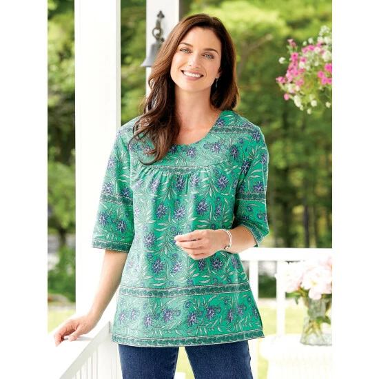 Hot Sale ✔️ Vermont Country Store Marine Print Muumuu Marine Blue 👍 2 Hot Sale ✔️ Vermont Country Store Marine Print Muumuu Marine Blue 👍 - Image 2