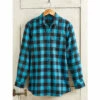 Best deal 🤩 Vermont Country Store 👩 Women's Shadow-Check Silky Popover Tunic Blue 🧨