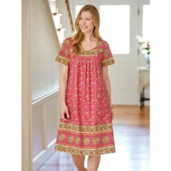 Coupon 😉 Vermont Country Store Crinkle Cotton Tunic Top Sea Blue 👏 -Outlet womens clothing Store unnamed file 279