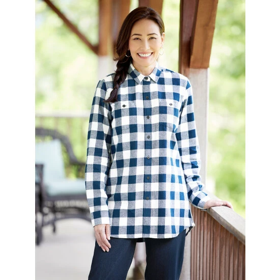 Best deal ๐คฉ Vermont Country Store ๐ฉ Women's Shadow-Check Silky Popover Tunic Blue ๐งจ 2 Best deal ๐คฉ Vermont Country Store ๐ฉ Women's Shadow-Check Silky Popover Tunic Blue ๐งจ - Image 2