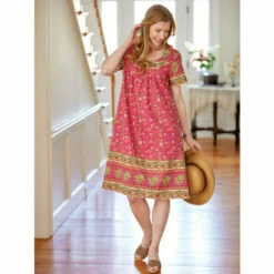 Coupon 😉 Vermont Country Store Crinkle Cotton Tunic Top Sea Blue 👏 -Outlet womens clothing Store unnamed file 280