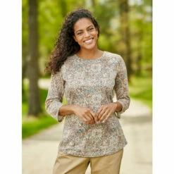 Best deal 🥰 Vermont Country Store Button-Front Corduroy Jumper Navy Floral ⭐ -Outlet womens clothing Store unnamed file 288