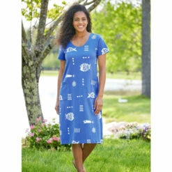 Cheapest ✨ M.MAC Mid-Length Rock Fish 👗 Dress With Pockets Aqua 🎉 -Outlet womens clothing Store unnamed file 316