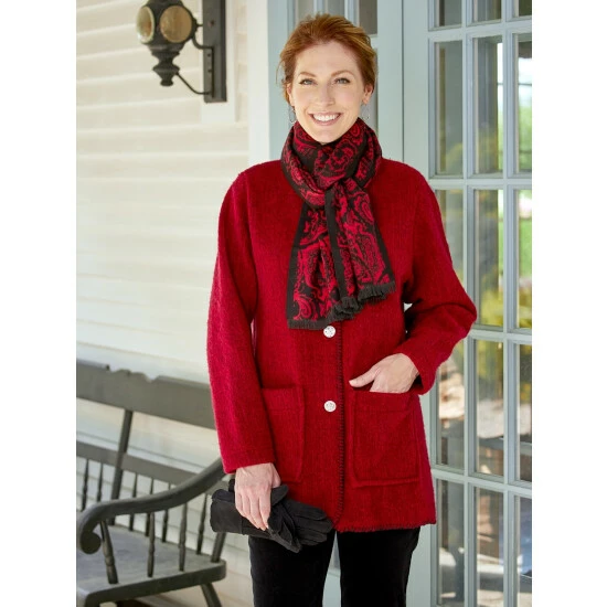 Flash Sale โค๏ธ Vermont Country Store ๐ฉ Women's Berber Wool And Fleece Jacket Red ๐ 1 Flash Sale โค๏ธ Vermont Country Store ๐ฉ Women's Berber Wool And Fleece Jacket Red ๐
