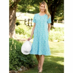 Top 10 🛒 Vermont Country Store Fresh Florals Cotton A-Line 👗 Dress Navy Floral 🧨 -Outlet womens clothing Store unnamed file 363