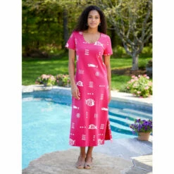 Outlet 😍 M.MAC Rock Fish Ankle-Length 👗 Dress Aqua 🔥 -Outlet womens clothing Store unnamed file 374