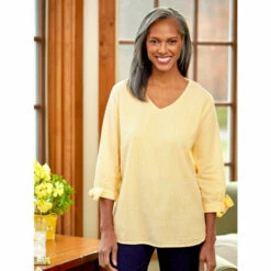 Best Pirce 🛒 Vermont Country Store 👩 Women's Bold Plaid Short-Sleeve Cotton Gauze Boyfriend 👚 Shirt Fuchsia 🔥 -Outlet womens clothing Store unnamed file 392