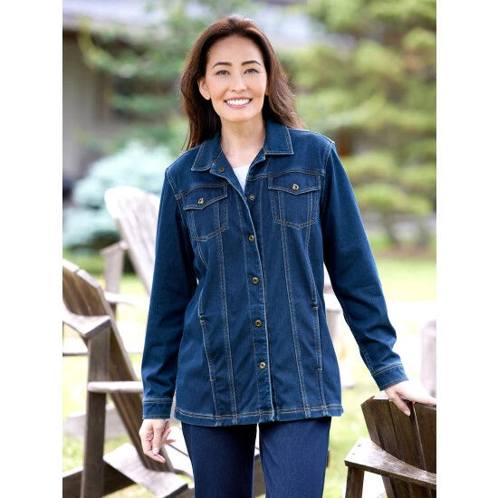 New ๐ Vermont Country Store ๐ฉ Women's Stretch-Denim Everywhere Jacket Blue ๐ 5 New ๐ Vermont Country Store ๐ฉ Women's Stretch-Denim Everywhere Jacket Blue ๐ - Image 5