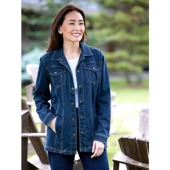 New ๐ Vermont Country Store ๐ฉ Women's Stretch-Denim Everywhere Jacket Blue ๐ 6 New ๐ Vermont Country Store ๐ฉ Women's Stretch-Denim Everywhere Jacket Blue ๐ - Image 6