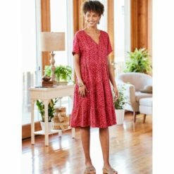 Budget 😉 Vermont Country Store Triple-Tier Batik Cover-Up 👗 Dress Fucshia 🤩