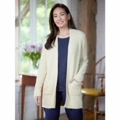 Coupon 🎁 Ella Simone Open-Stitch Cozy Cardigan Cream ✨
