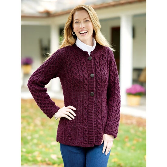 Budget ๐ฅ Vermont Country Store ๐ฉ Women's Irish Wool A-Line Cardigan Plum ๐ 4 Budget ๐ฅ Vermont Country Store ๐ฉ Women's Irish Wool A-Line Cardigan Plum ๐ - Image 4