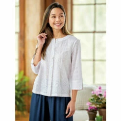 Best Pirce ๐ Vermont Country Store Pretty Eyelet Cotton Topper White ๐งจ