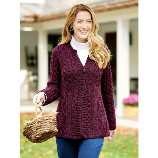 Budget ๐ฅ Vermont Country Store ๐ฉ Women's Irish Wool A-Line Cardigan Plum ๐ 5 Budget ๐ฅ Vermont Country Store ๐ฉ Women's Irish Wool A-Line Cardigan Plum ๐ - Image 5