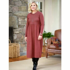 Coupon ⌛ Vermont Country Store Comfort Knit Reversible 👗 Dress Merlot/green 🌟 -Outlet womens clothing Store unnamed file 432