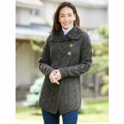 Best Sale 🛒 Vermont Country Store 👩 Women's Irish Supersoft Wool 3-Button Long Cardigan Teal 😀 -Outlet womens clothing Store unnamed file 462