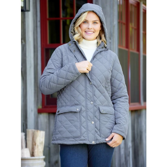 Cheap π Vermont Country Store π© Women's Quilted π§₯ Coat With Removable Hood Gray/blue β¨ 6 Cheap π Vermont Country Store π© Women's Quilted π§₯ Coat With Removable Hood Gray/blue β¨ - Image 6