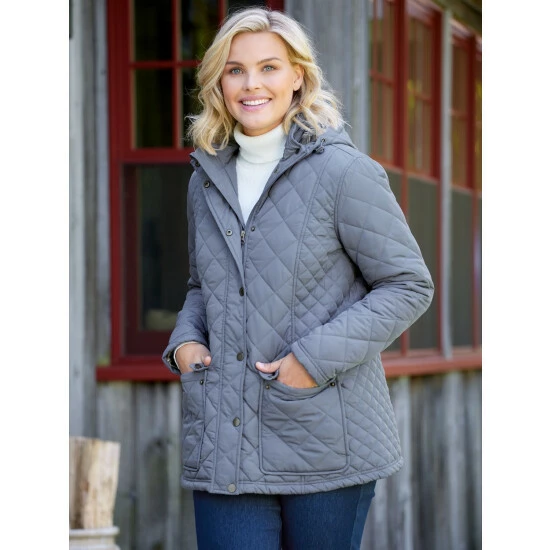 Cheap π Vermont Country Store π© Women's Quilted π§₯ Coat With Removable Hood Gray/blue β¨ 7 Cheap π Vermont Country Store π© Women's Quilted π§₯ Coat With Removable Hood Gray/blue β¨ - Image 7
