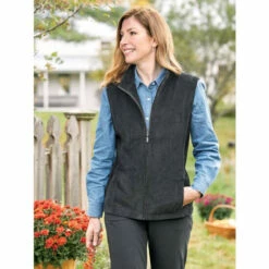 New 🥰 Vermont Country Store 👩 Women's Wide-Wale Corduroy Vest Teal 🥰