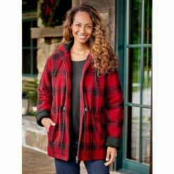 Best reviews of ๐ฅฐ Vermont Country Store ๐ฉ Women's Ultimate Wool Jacket With Primaloft Red/black Plaid โญ