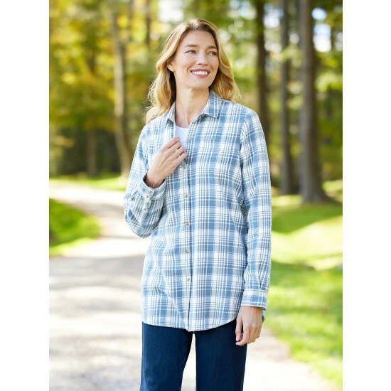 Outlet 🛒 Vermont Country Store Lightweight Flannel Boyfriend 👕 Shirt Autumn Glaze And Cream 🔔 3 Outlet 🛒 Vermont Country Store Lightweight Flannel Boyfriend 👕 Shirt Autumn Glaze And Cream 🔔 - Image 3