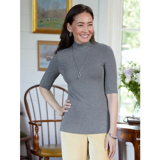 Cheap ๐ Vermont Country Store ๐ฉ Women's Softwear Stretch Mockneck Top Ivory ๐งจ 2 Cheap ๐ Vermont Country Store ๐ฉ Women's Softwear Stretch Mockneck Top Ivory ๐งจ - Image 2