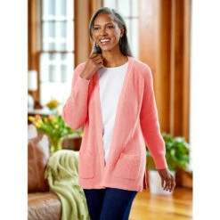 Budget ๐ฅฐ Vermont Country Store ๐ฉ Women's Cotton Open-Front Shaker Cardigan Navy ๐คฉ