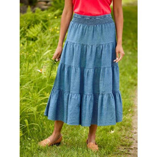 New ๐ Vermont Country Store Denim 4-Tier Pull-On ๐ Skirt โ๏ธ 3 New ๐ Vermont Country Store Denim 4-Tier Pull-On ๐ Skirt โ๏ธ - Image 3