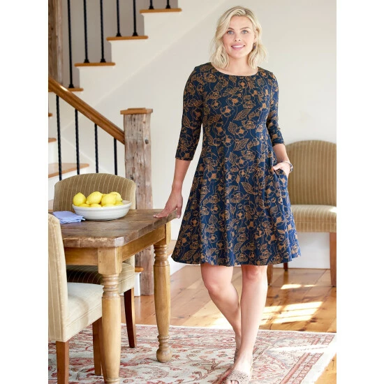 Cheapest ๐ Ella Simone Fit-and-Flare Etched Floral ๐ Dress Navy โค๏ธ 3 Cheapest ๐ Ella Simone Fit-and-Flare Etched Floral ๐ Dress Navy โค๏ธ - Image 3