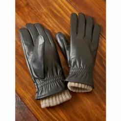 Best Pirce ⌛ Vermont Country Store Men's And 👩 Women's Leather 3-in-1 Gloves Black ⭐
