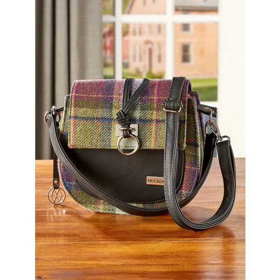 New 🤩 Vermont Country Store Irish Wool Plaid Two-Way Crossbody Bag Green/purple Plaid ✨ 4 New 🤩 Vermont Country Store Irish Wool Plaid Two-Way Crossbody Bag Green/purple Plaid ✨ - Image 4