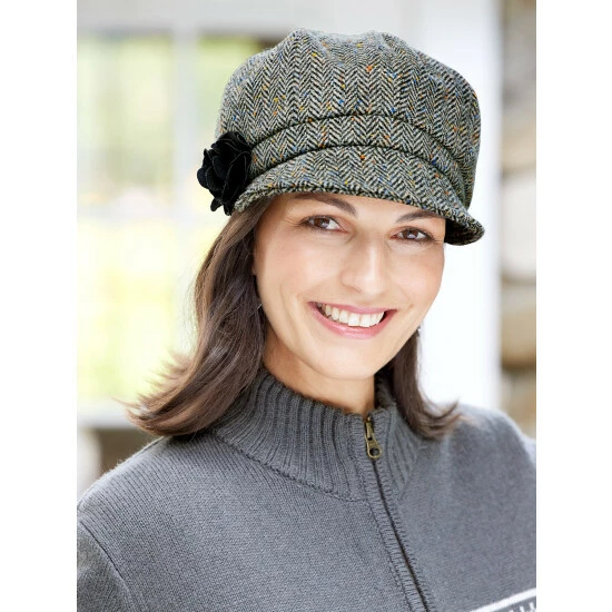 Deals 😀 Vermont Country Store 👩 Women's Irish Wool Herringbone Newsboy Cap Black 👏 3 Deals 😀 Vermont Country Store 👩 Women's Irish Wool Herringbone Newsboy Cap Black 👏 - Image 3