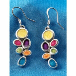 Discount ❤️ Danforth Pewter And Enamel Bubble Drop Earrings Multi 🔔