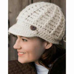 New 👏 Vermont Country Store 👩 Women's Soft Knit Hat With Brim Black 🤩