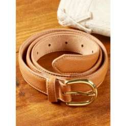 Flash Sale 🔥 Vermont Country Store 👩 Women's Pebble-Grain Leather 👗 Dress Belt Blue 🛒 -Outlet womens clothing Store unnamed file 694